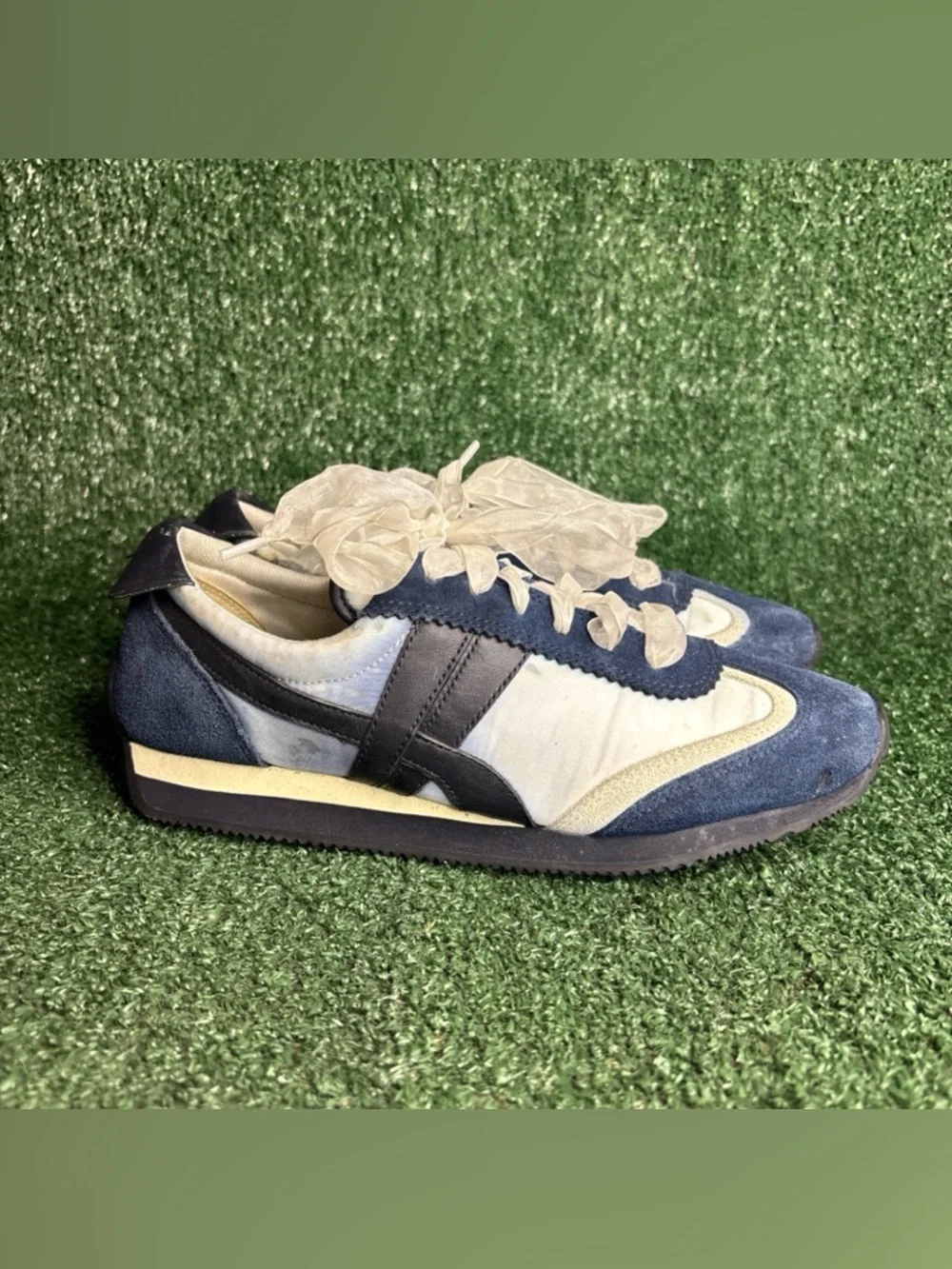TORY BURCH 8913 SUEDE AND TEXTILE Women's Sneakers Trainers‎ Size 8 M